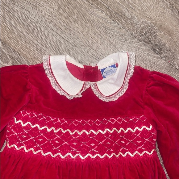 Carriage Boutique Red and White Dress velvet holidays Christmas size 4t - Picture 2 of 6